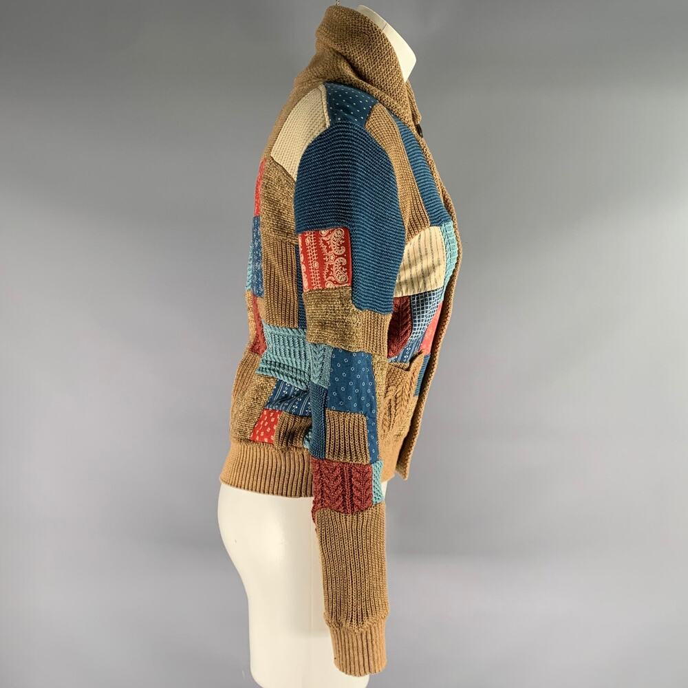 RRL by RALPH LAUREN Size 3 Brown Multi Color Cotton Linen Silk Cardigan Womens - Picture 3 of 10